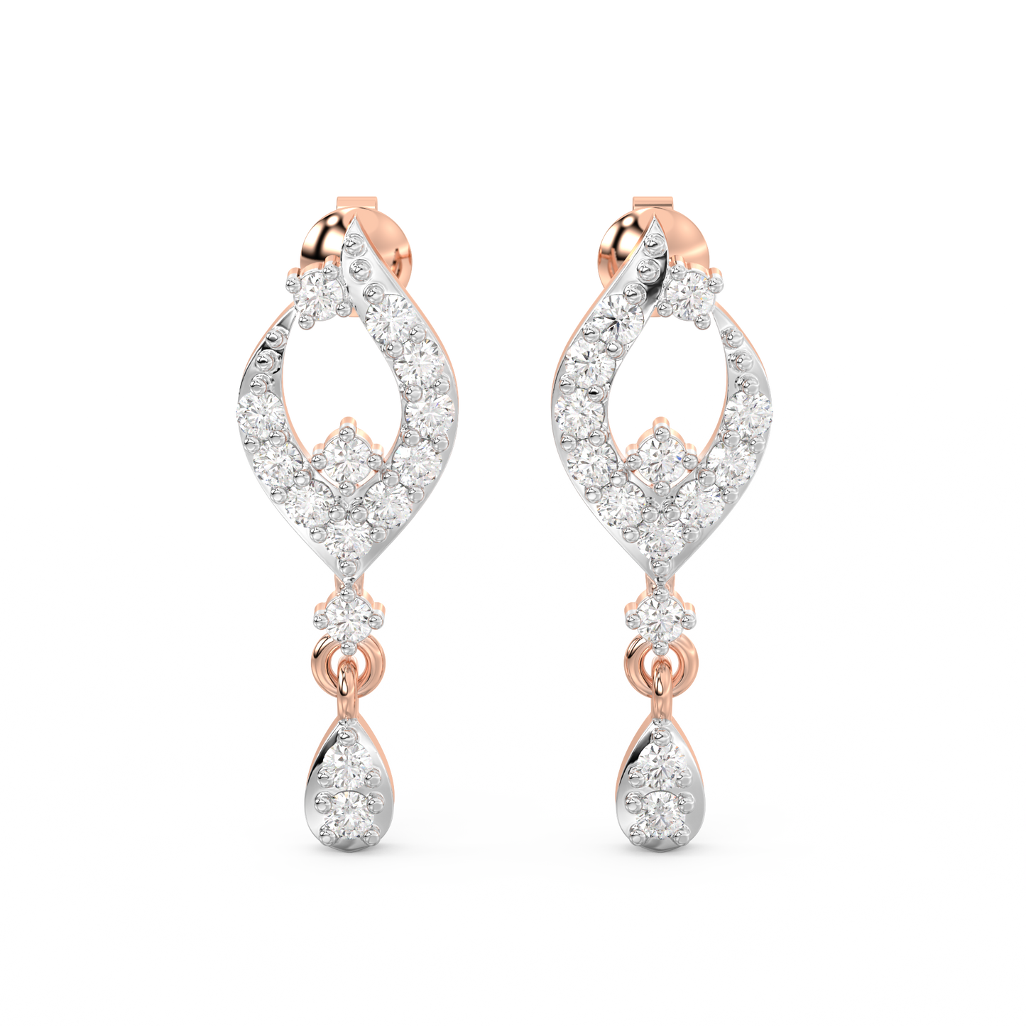 Diamond Earring for her in Rose Gold DER23437