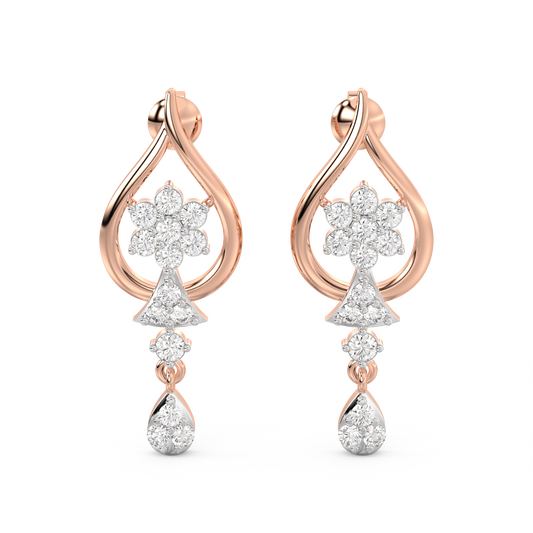 Diamond Earring for her in Rose Gold DER23438