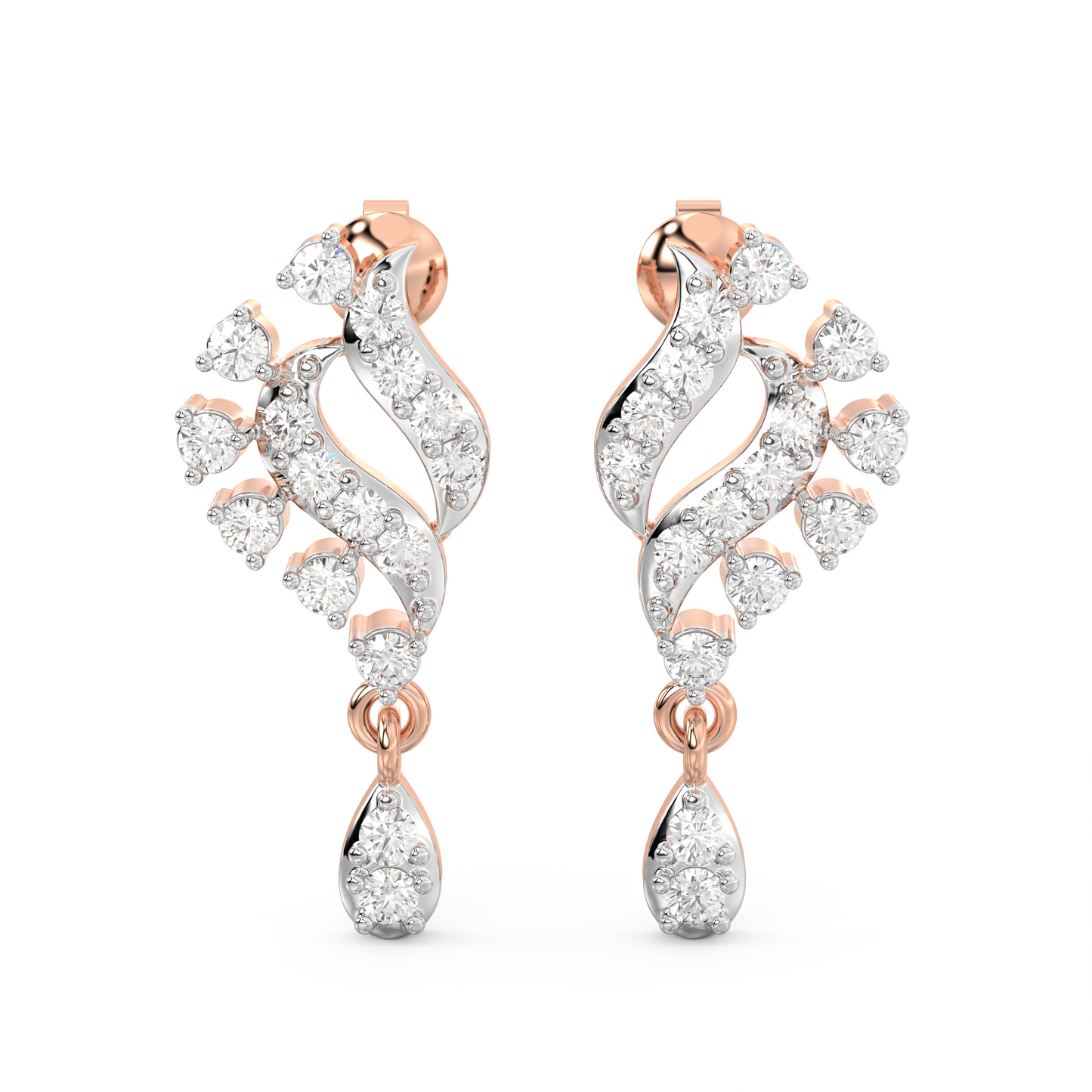 Diamond Earring for her in Rose Gold DER23439