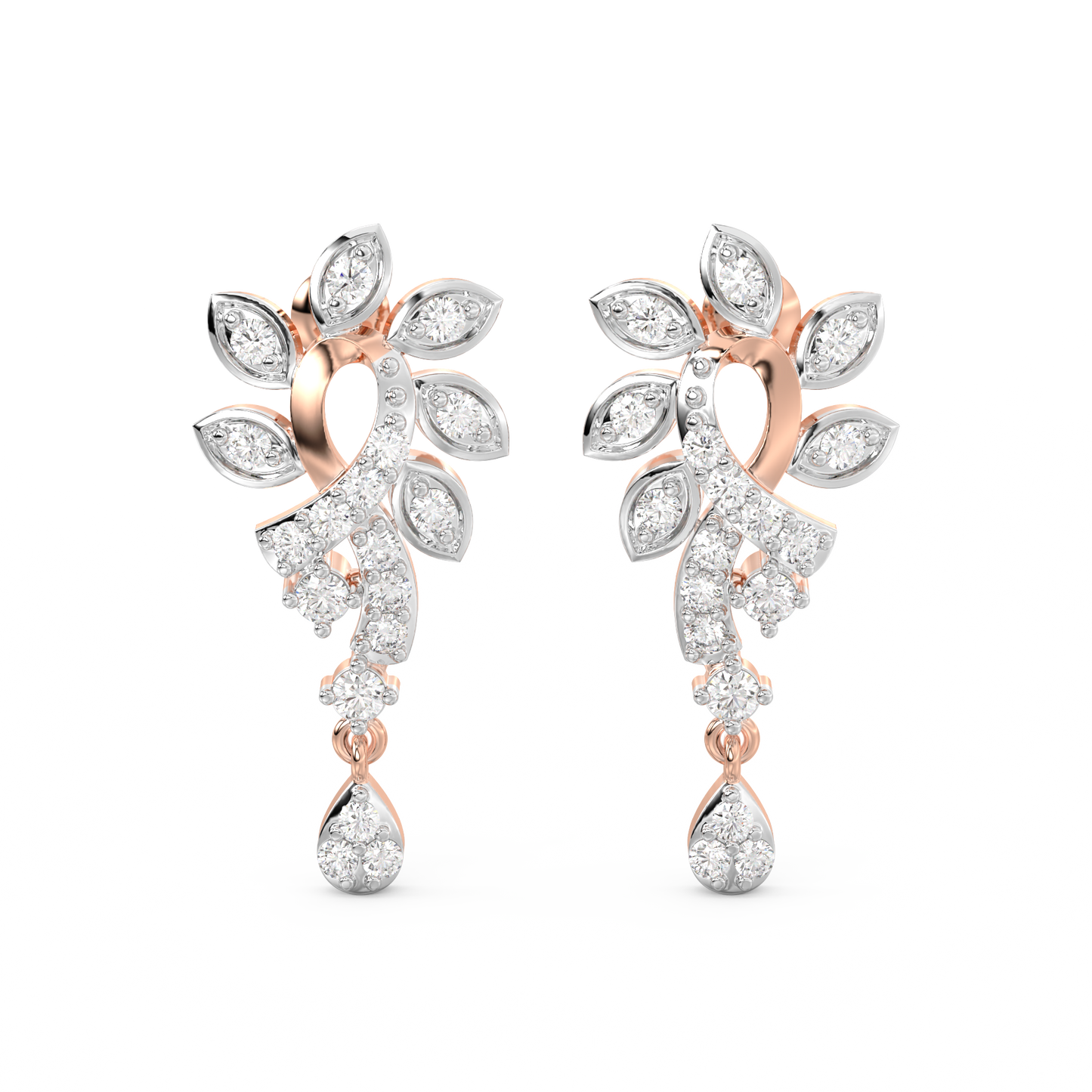 Diamond Earring for her in Rose Gold DER23440