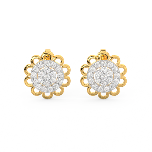 Diamond Earring for her in Yellow Gold DER23447