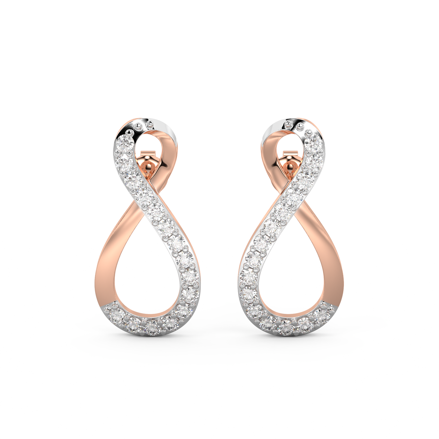 Diamond Earring for her in Rose Gold DER23449