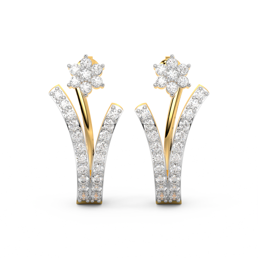 Diamond Earring for her in Yellow Gold DER23460