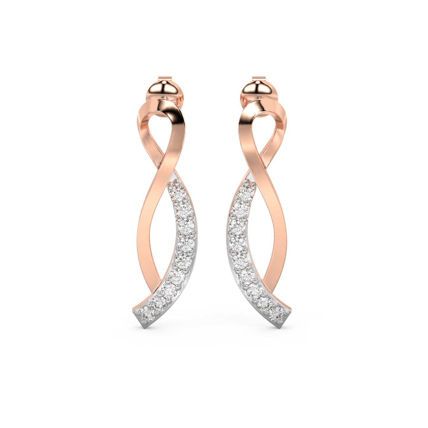 Diamond Earring for her in Rose Gold DER23462