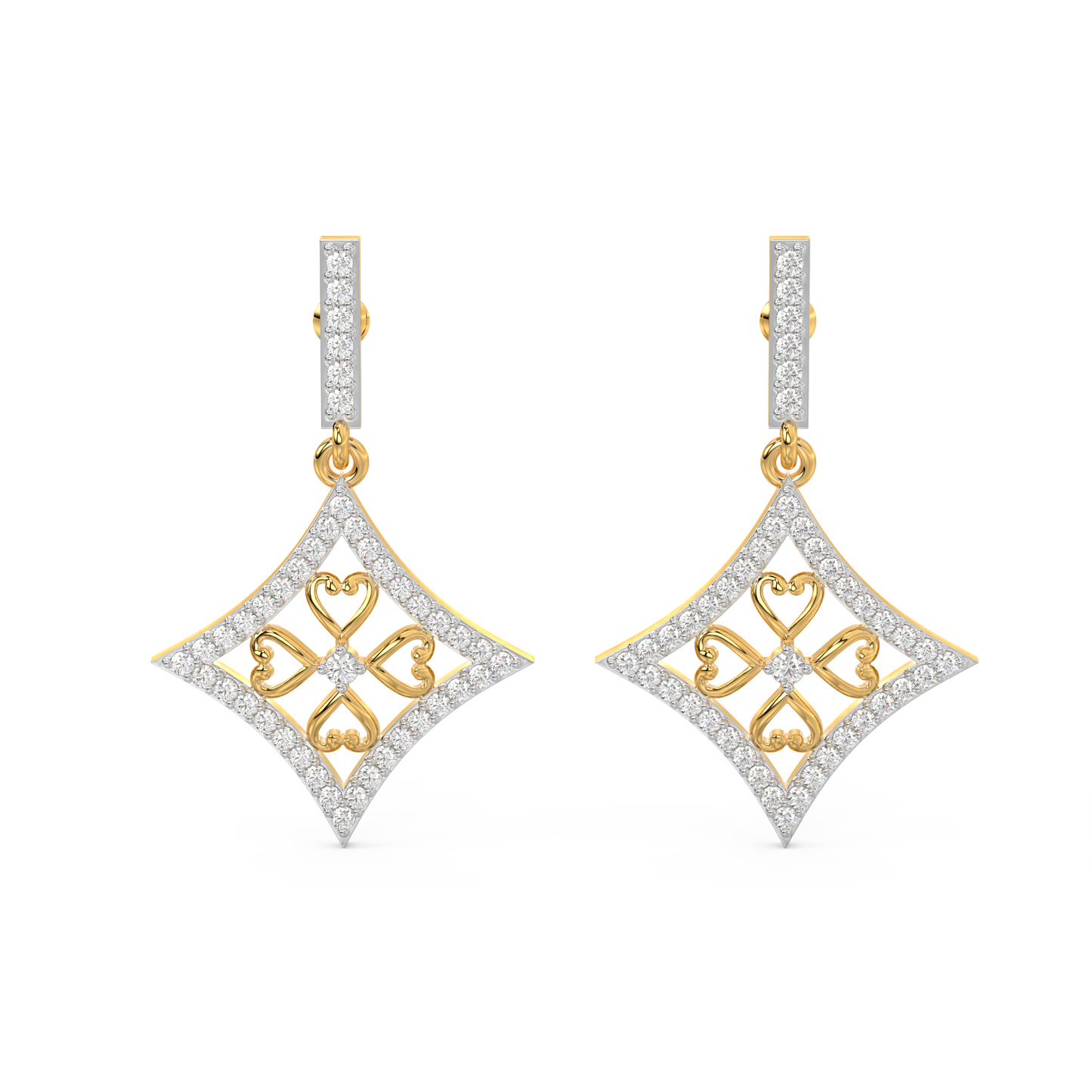 Diamond Earring for her in Yellow Gold DER23463