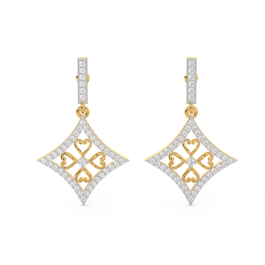 Diamond Earring for her in Yellow Gold DER23463