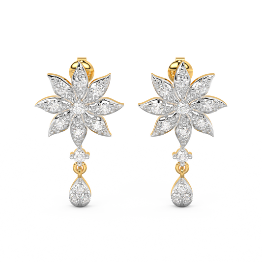 Diamond Earring for her in Yellow Gold DER23466