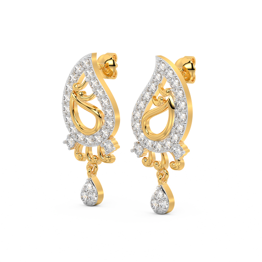 Diamond Earring for her in Yellow Gold DER23467