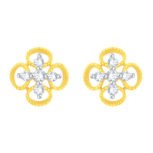 Diamond Earring for her in Yellow Gold DER23771