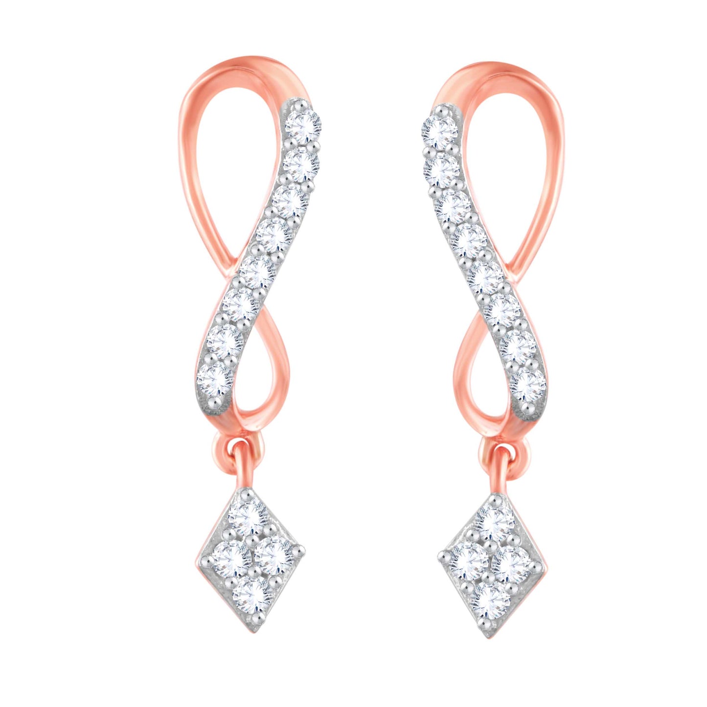 Diamond Earring for her in Rose Gold DER23809