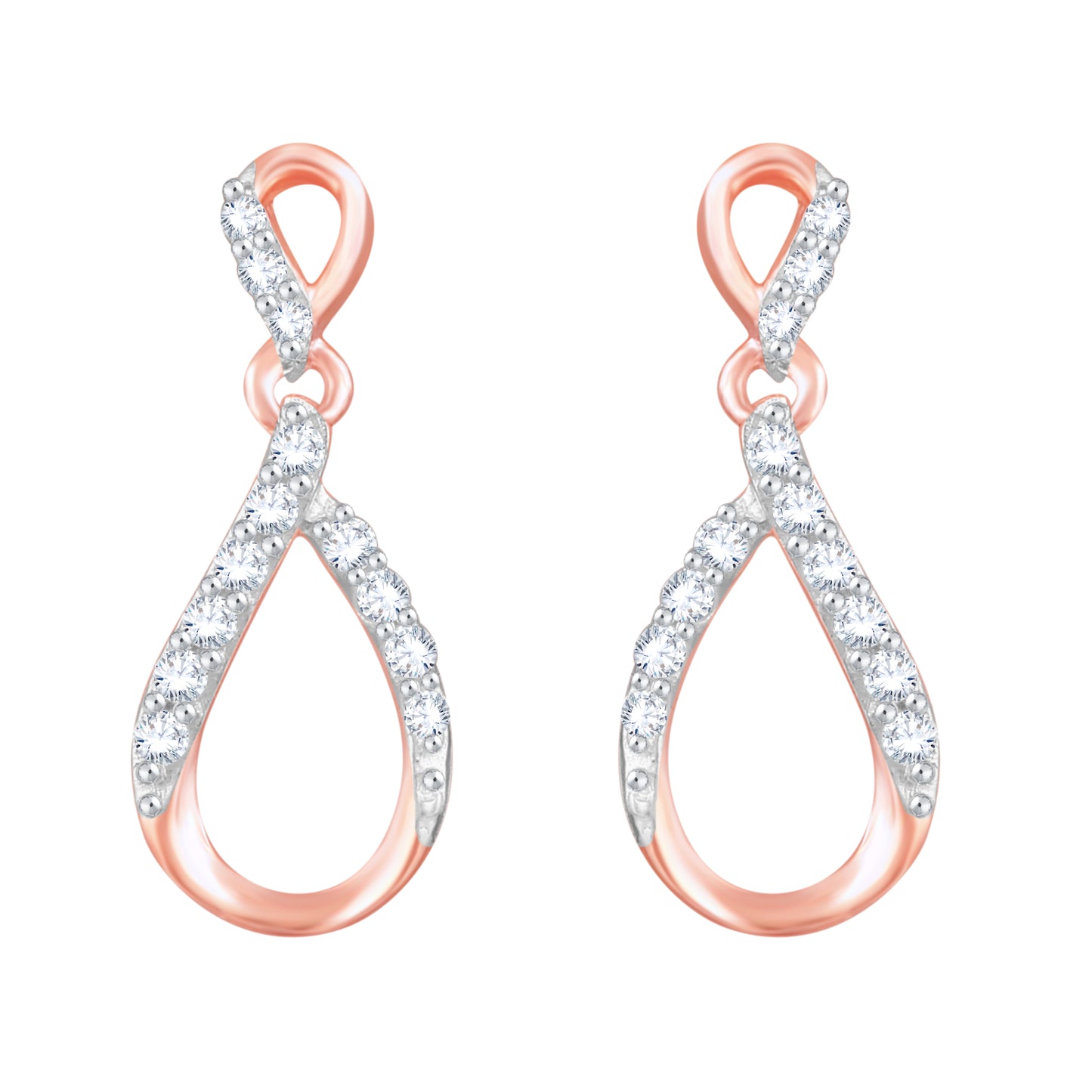 Diamond Earring for her in Rose Gold DER23850