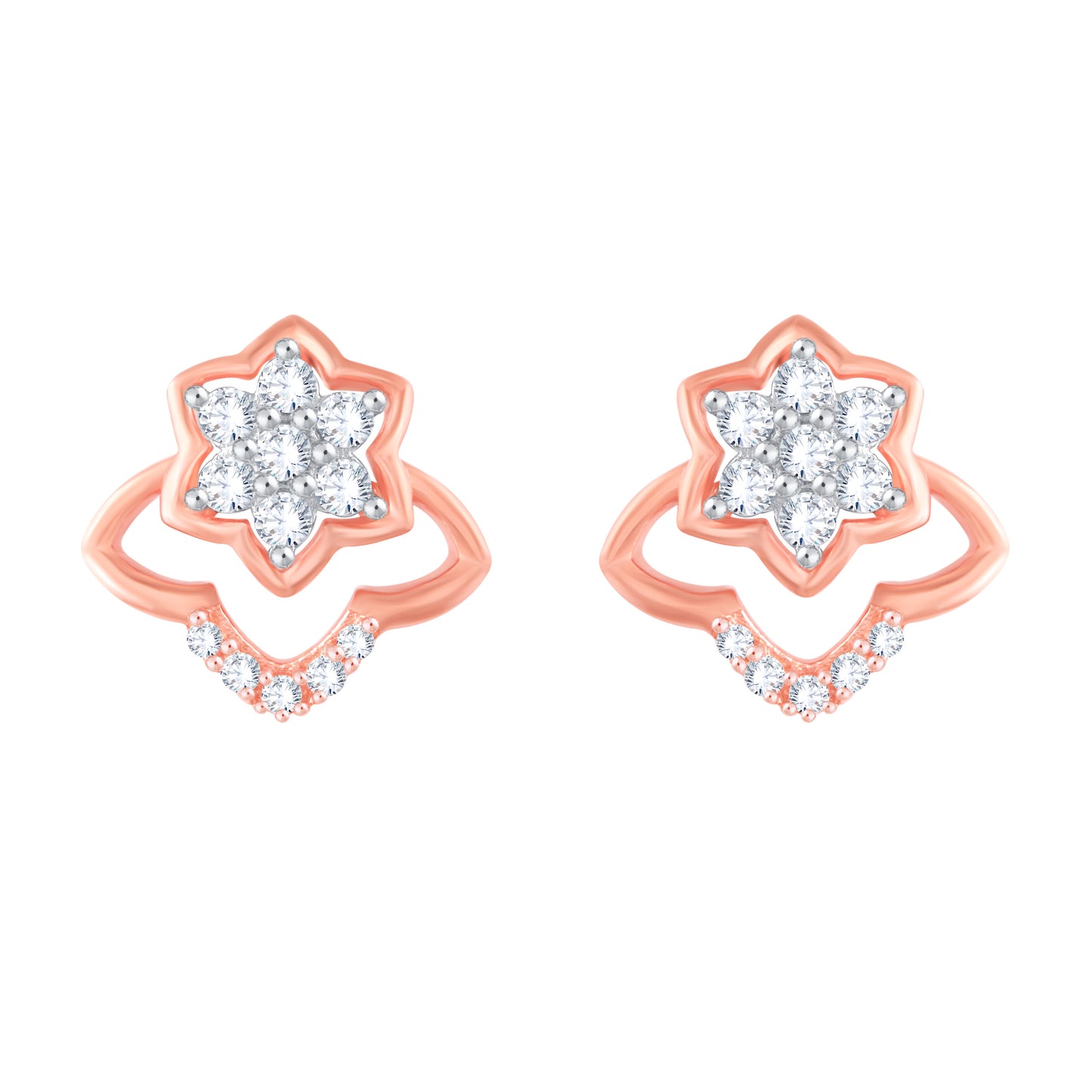 Diamond Earring for her in Rose Gold DER23873