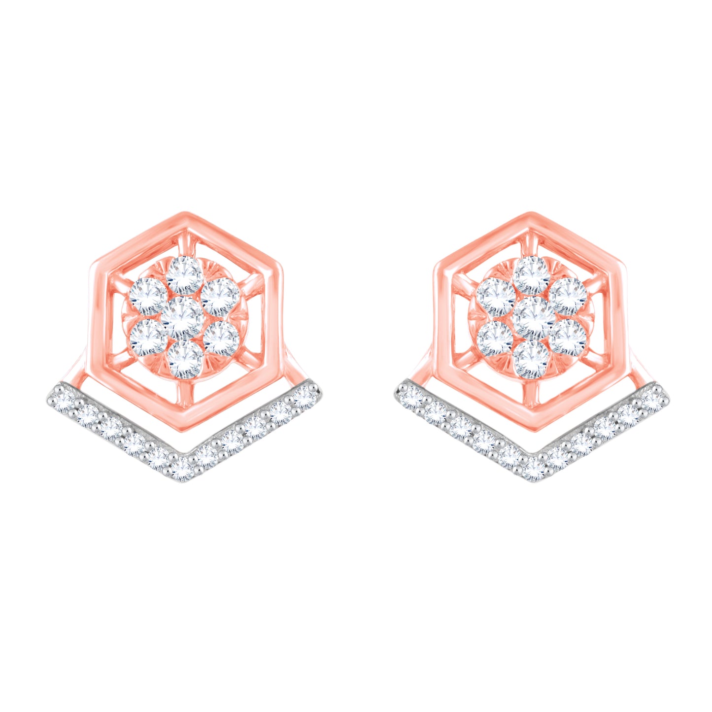 Diamond Earring for her in Rose Gold DER23880