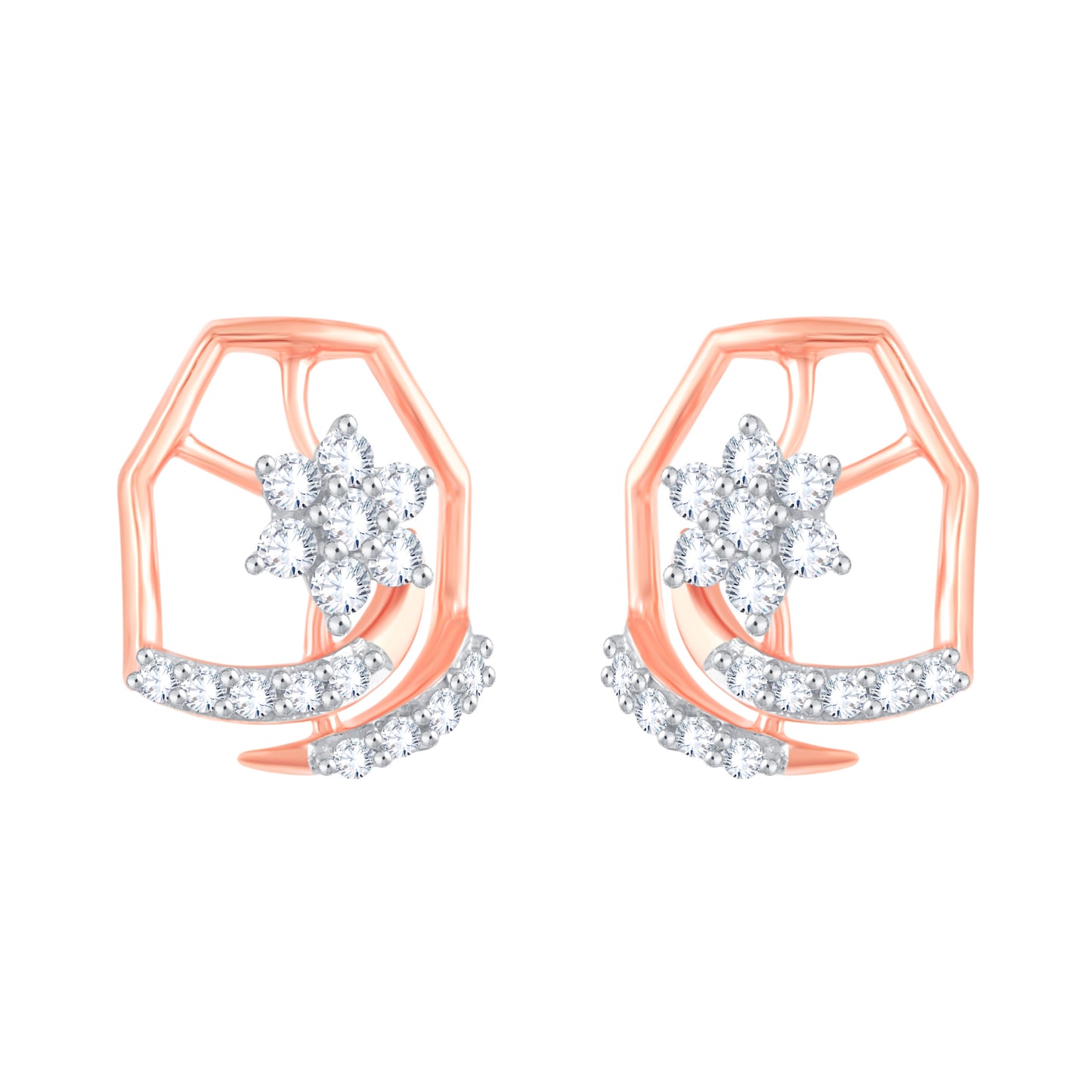 Diamond Earring for her in Rose Gold DER23940