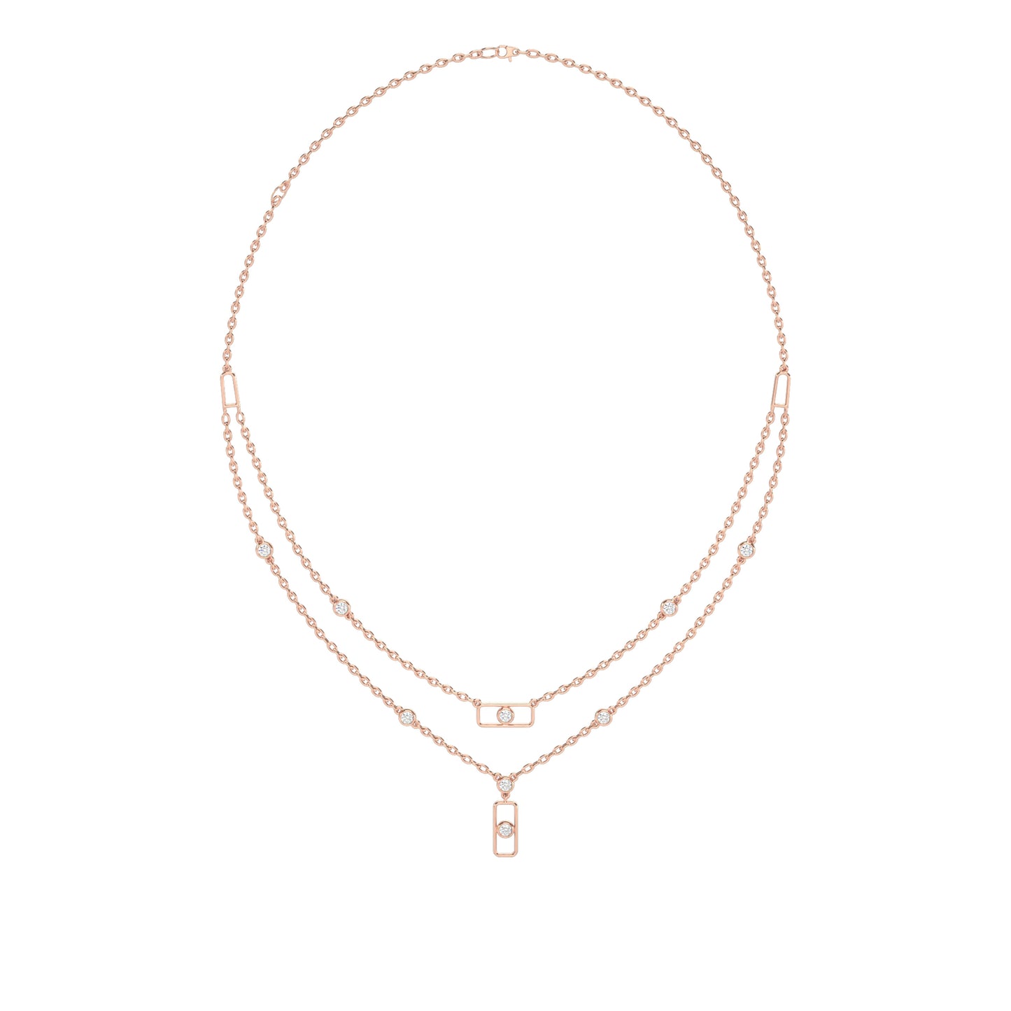 Veera 2-Line Diamond Necklace