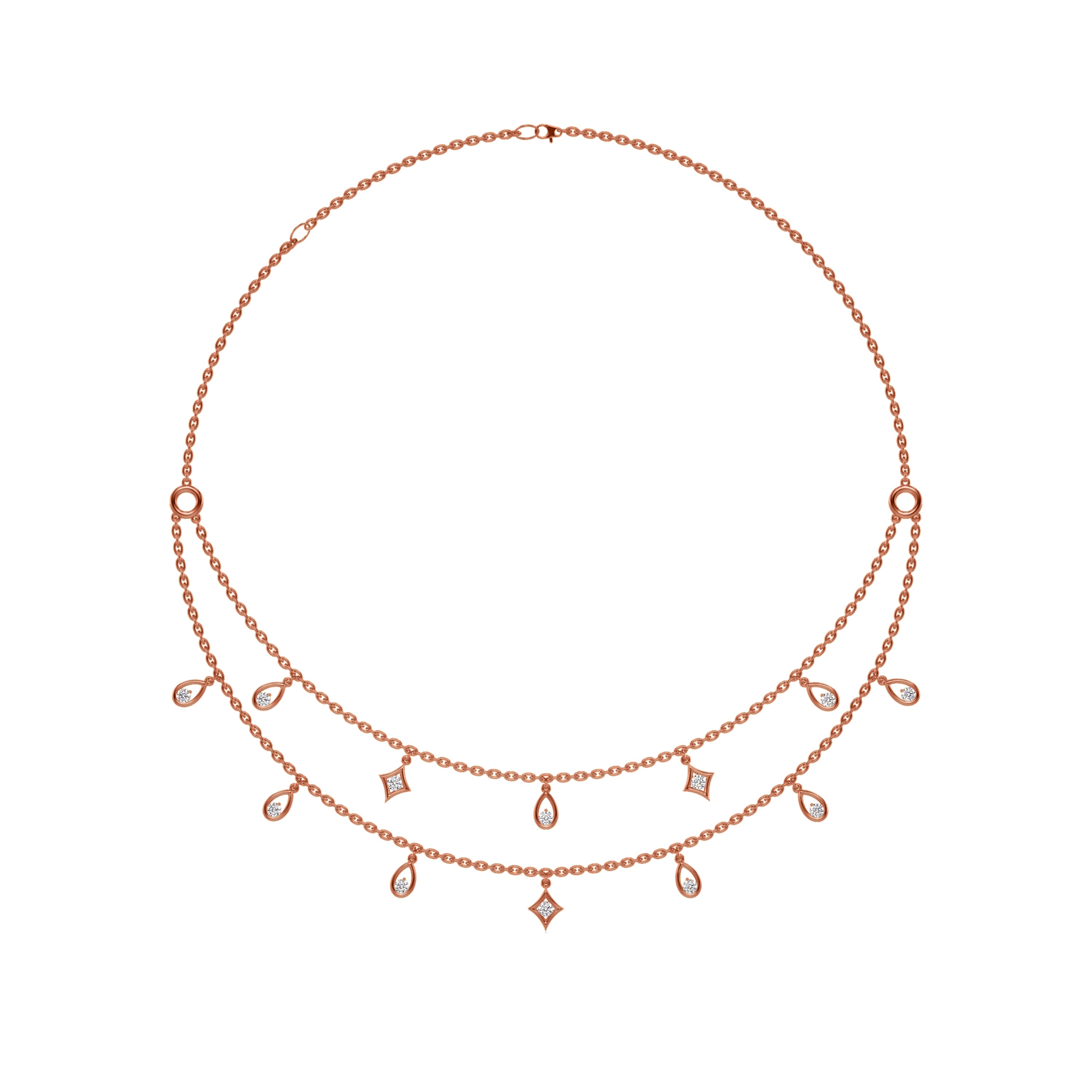 Abha 2-Line Trendy Diamond Necklace