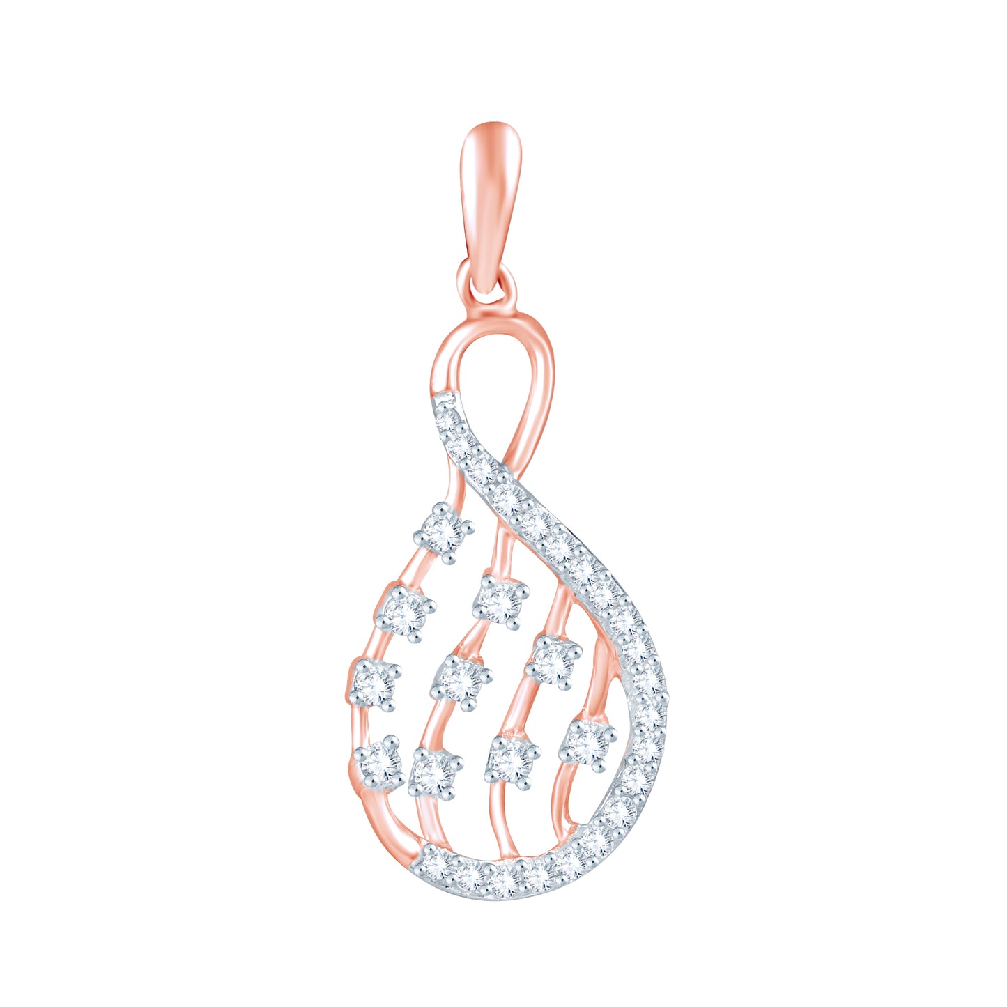 Diamond Pendant for her in Rose Gold - DPD22051