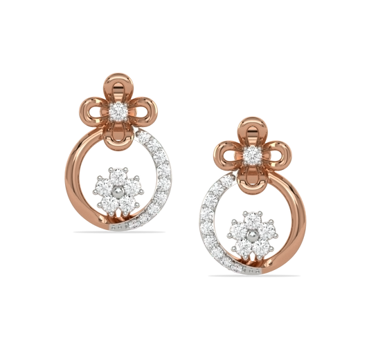 Francie Floral Diamond Stud Earrings