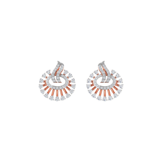 Nola Circle Diamond Stud Earrings