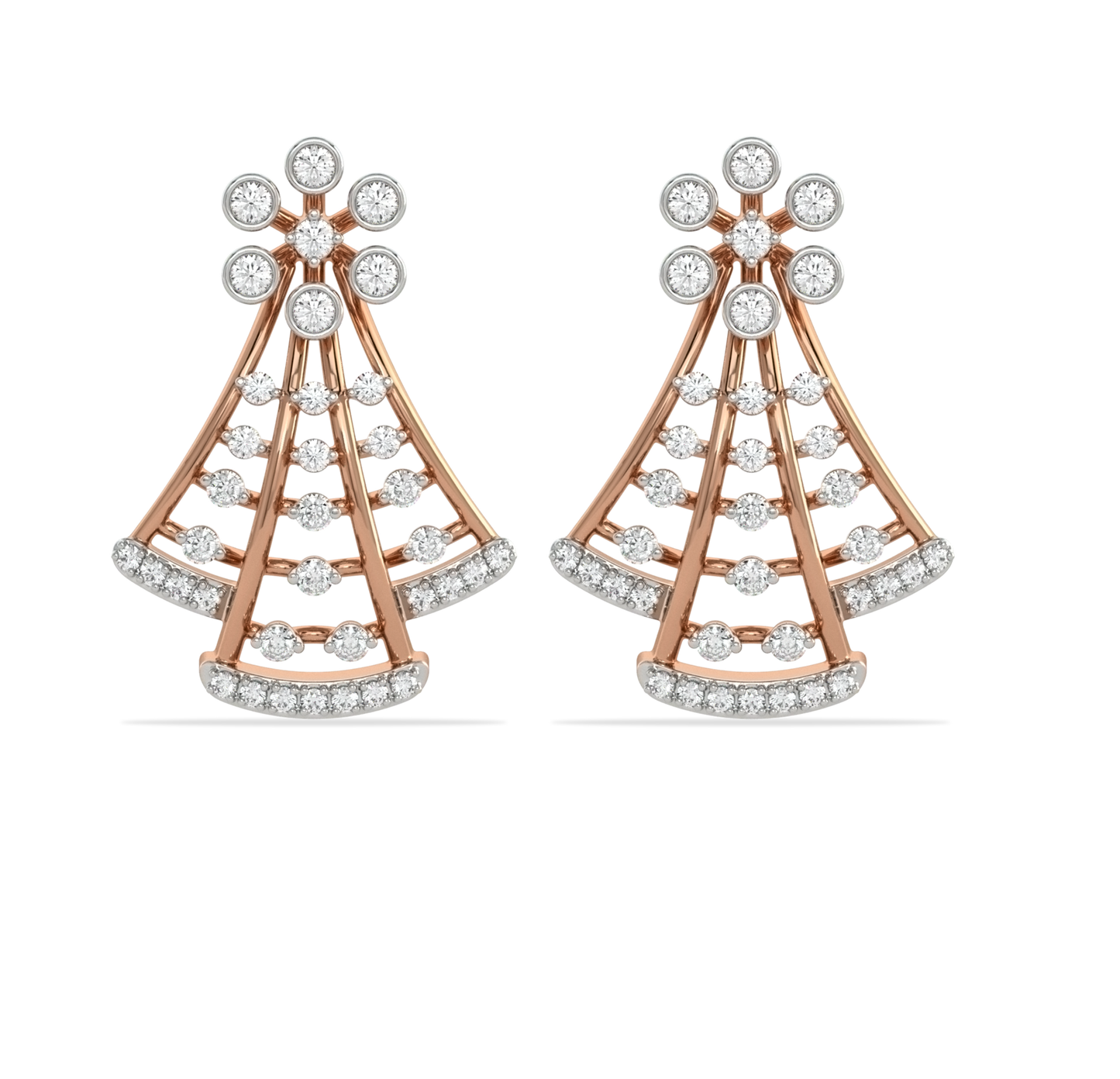 Misha Flower Diamond Stud Earrings