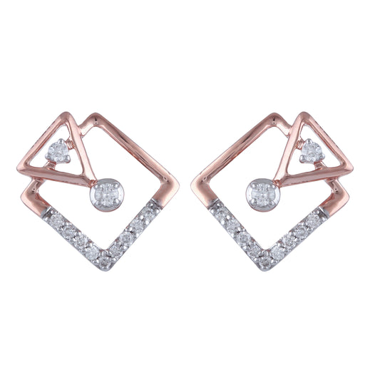 Diamond Earring for her in Rose Gold DPE23001