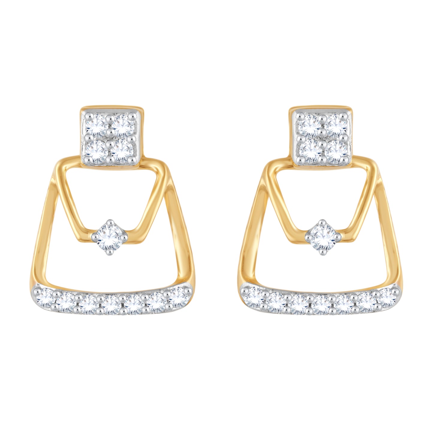 Diamond Earring for her in Yellow Gold DPE23004