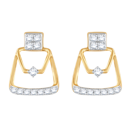 Diamond Earring for her in Yellow Gold DPE23004