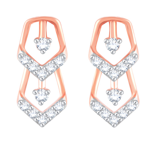 Diamond Earring for her in Rose Gold DPE23006