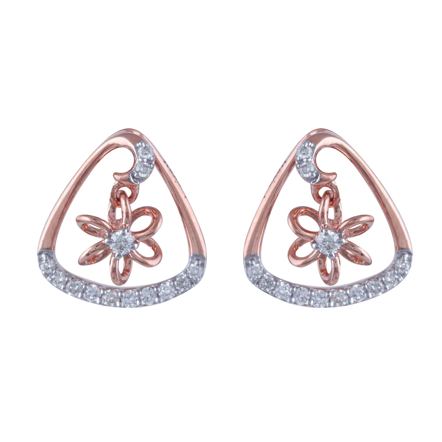 Diamond Earring for her in Rose Gold DPE23013