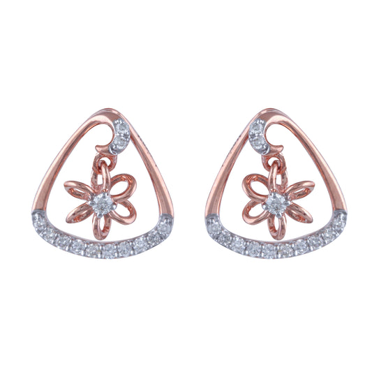 Diamond Earring for her in Rose Gold DPE23013