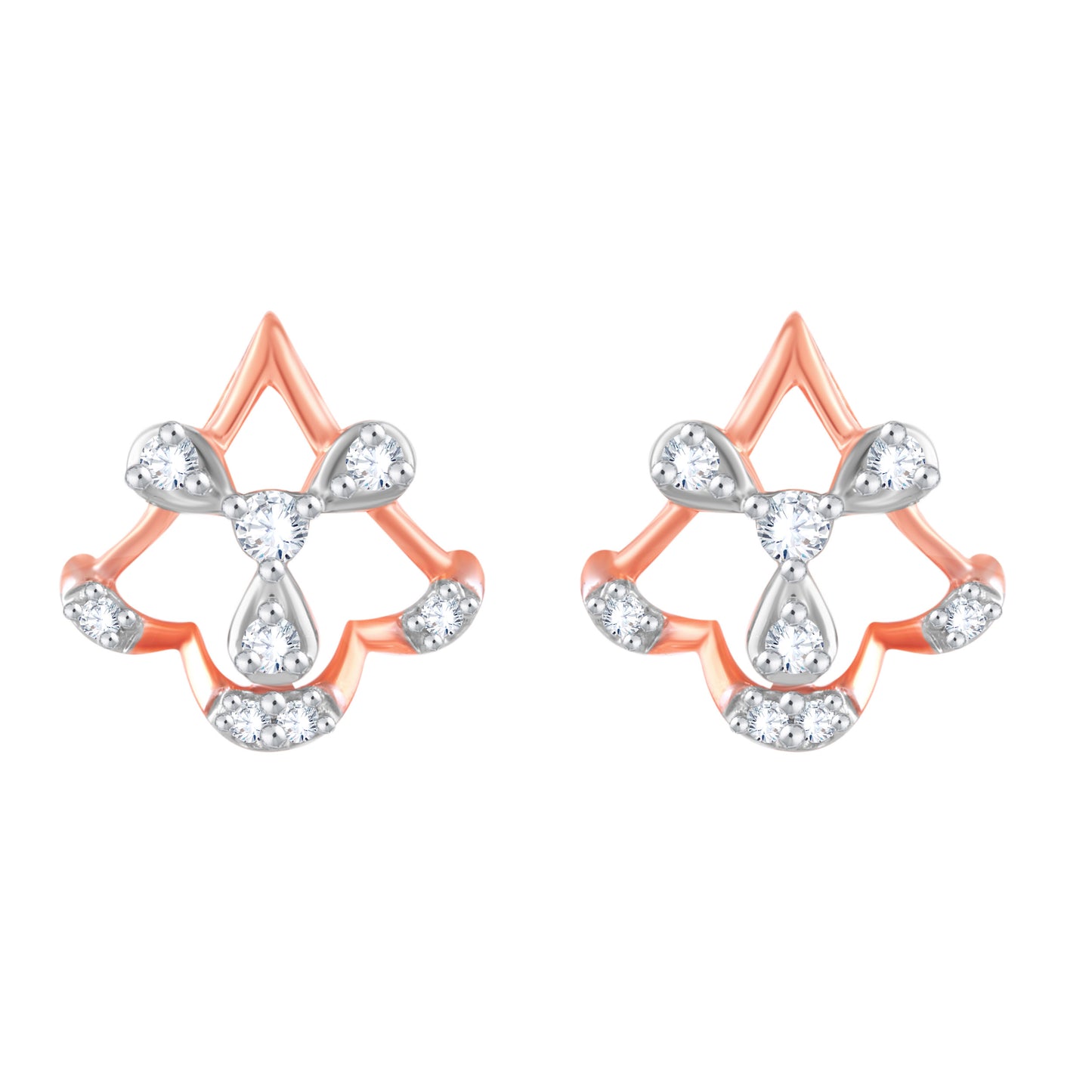 Diamond Earring for her in Rose Gold DPE23014