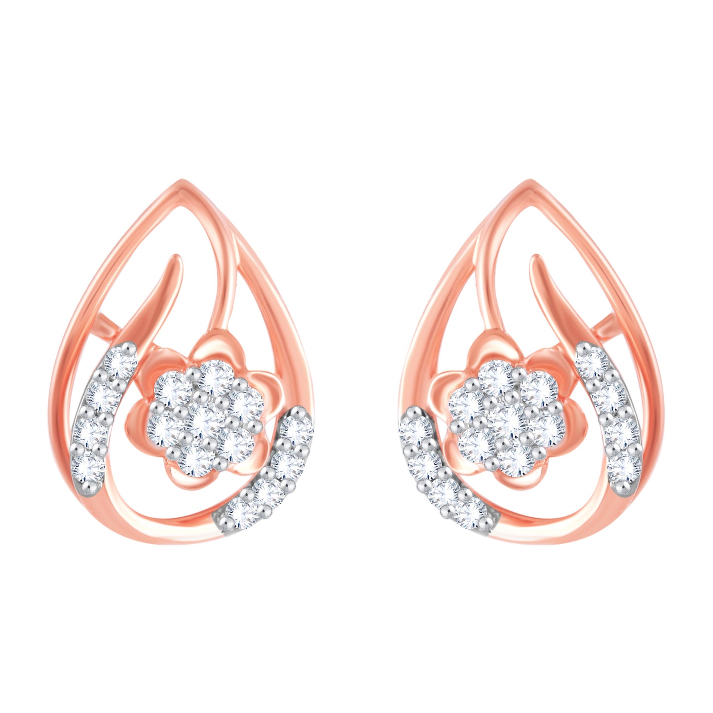 Diamond Earring for her in Rose Gold DPE23016