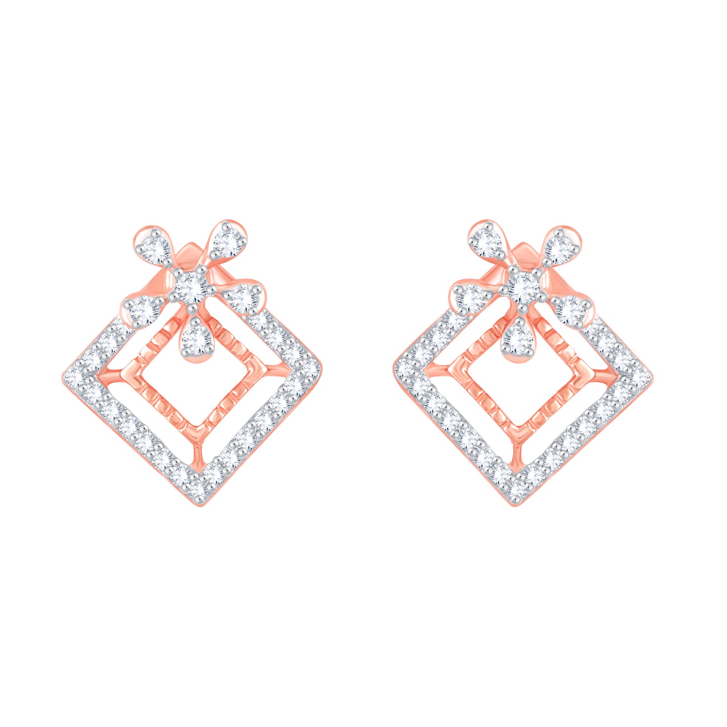 Diamond Earring for her in Rose Gold DPE23026