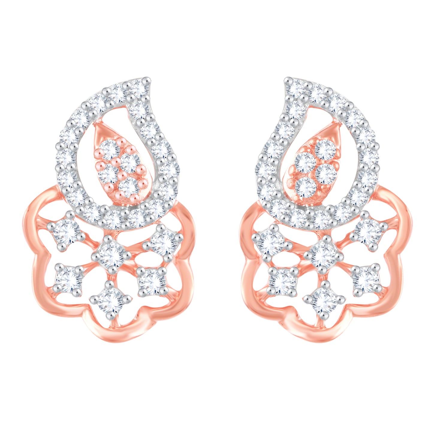 Diamond Earring for her in Rose Gold DPE23031