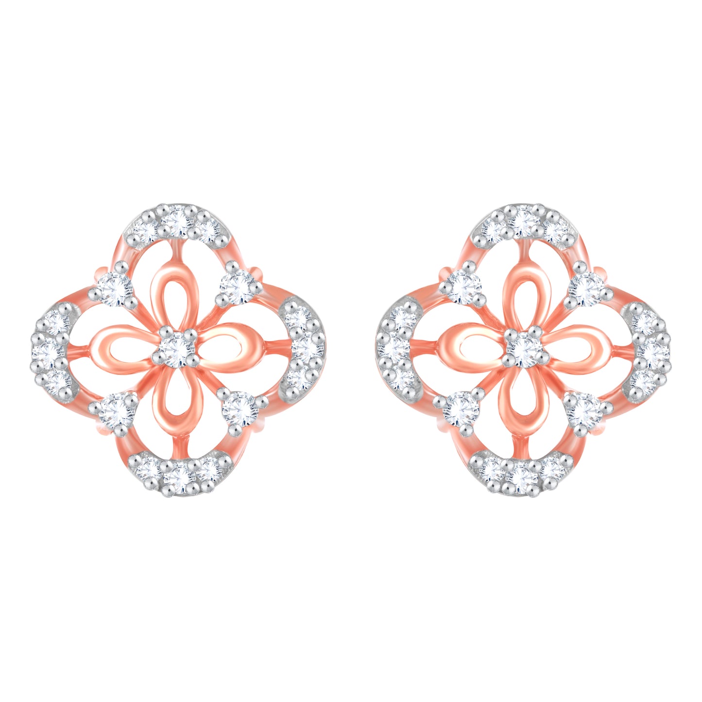 Diamond Earring for her in Rose Gold DPE23039