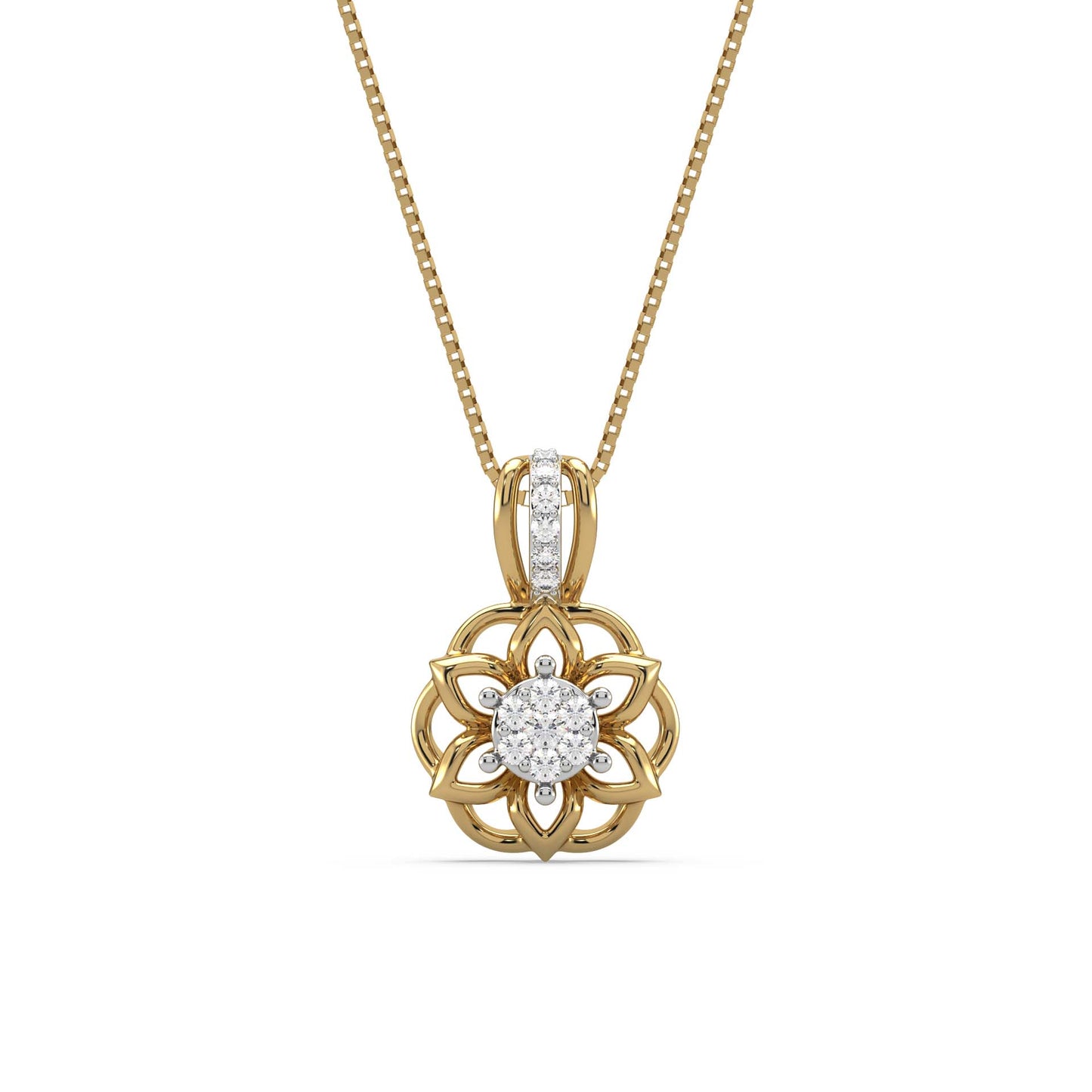 Fern Flower Diamond Pendant