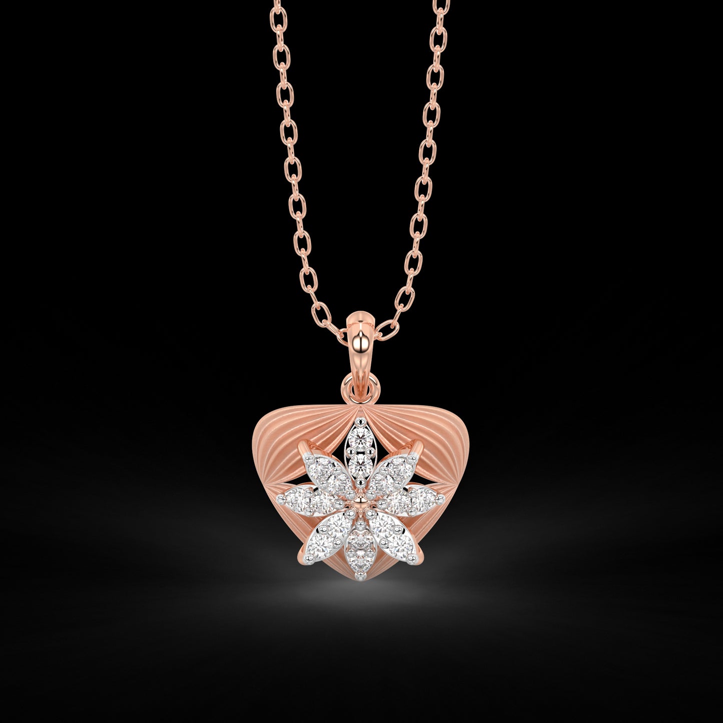 Diamond Pendant Set for her in Rose Gold DPS22002