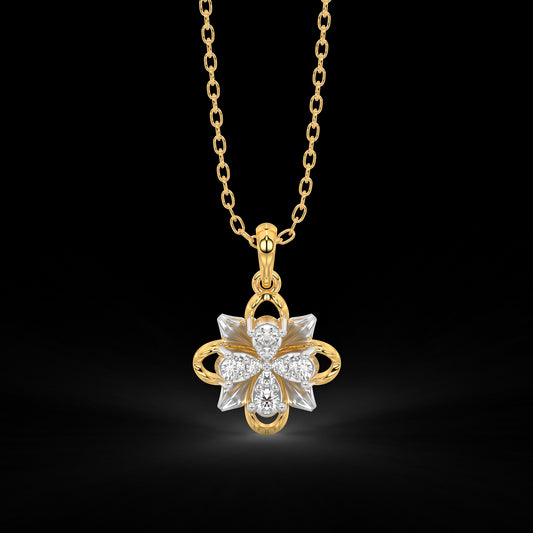 Diamond Pendant Set for her in Yellow & White Gold DPS22006