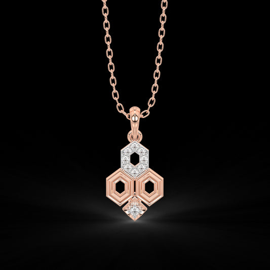 Diamond Pendant Set for her in Rose Gold DPS22008