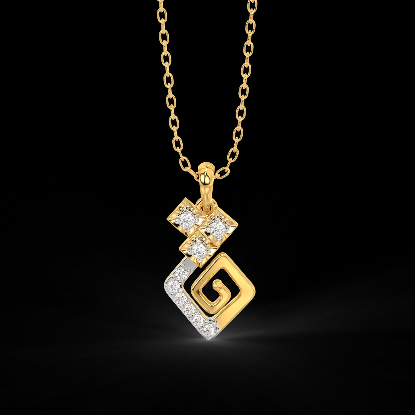 Diamond Pendant Set for her in Yellow Gold DPS22009