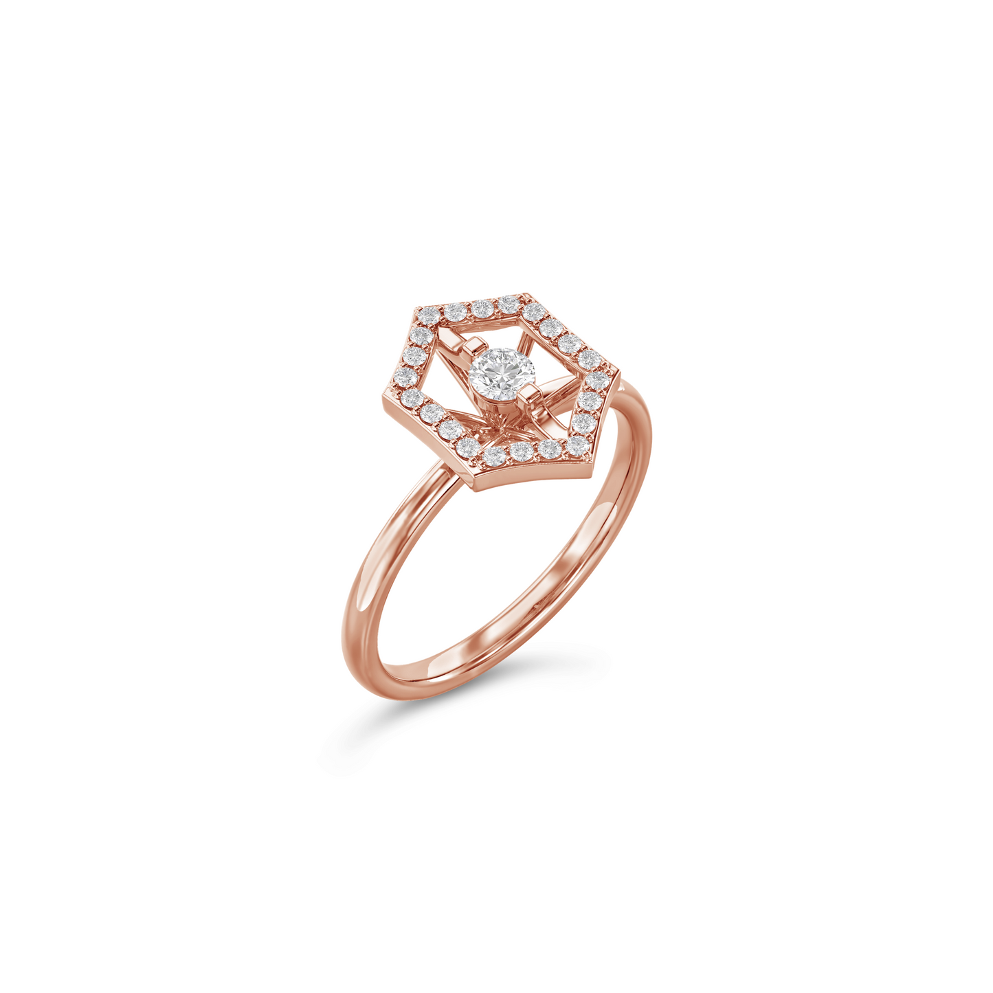 Riviera Hexagon Diamond Ring