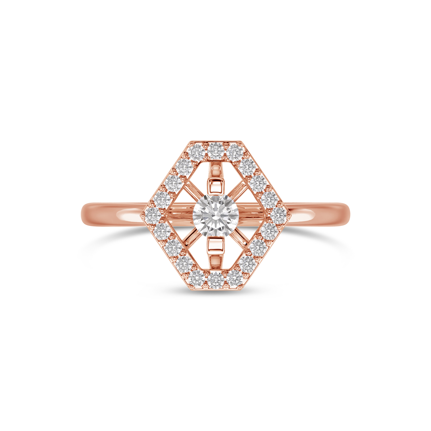 Lyana Hexagon Diamond Ring DIVAA by ORRA