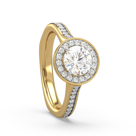 Ilya Halo Solitaire Diamond Ring