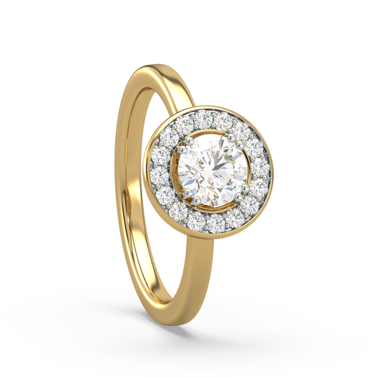 Karen Halo Solitaire Diamond Ring