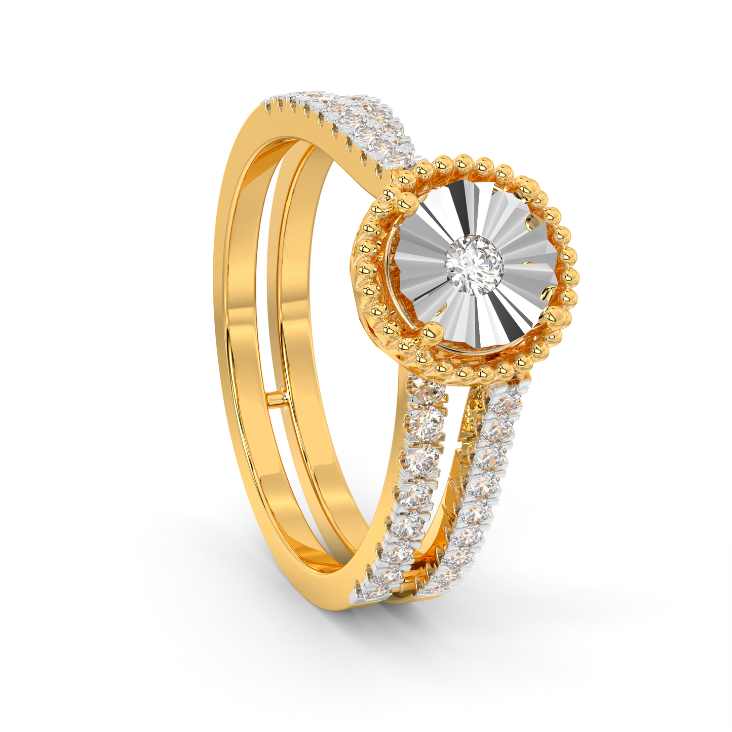 Diamond Ring for her in Yellow & White Gold DRG22642