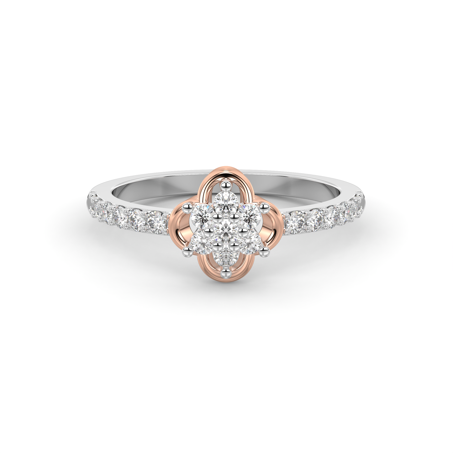 Diamond Ring for her in White & Rose Gold DRG22701