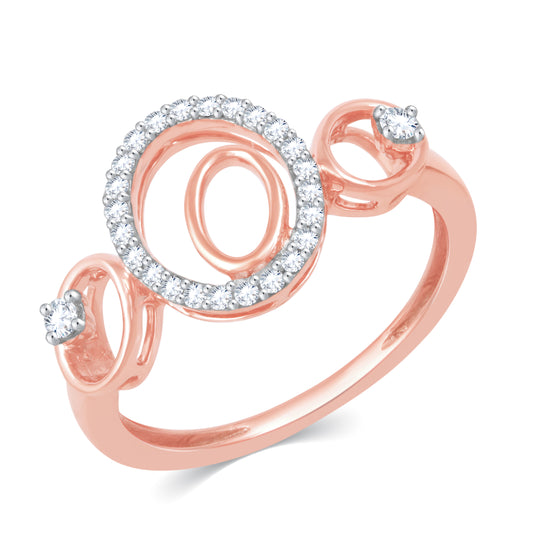 Coral Diamond Finger Ring