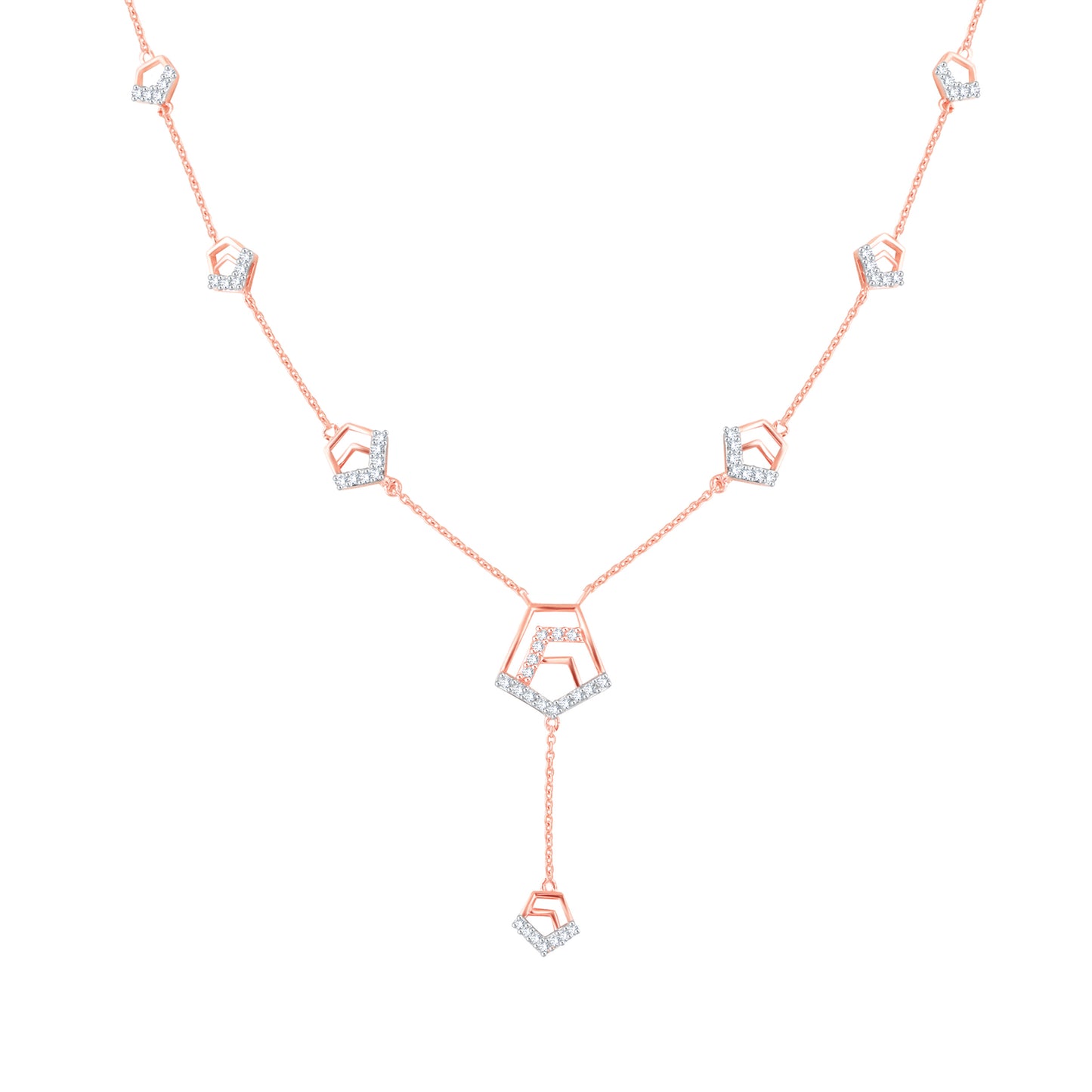 Diamond Necklace for her in Rose Gold DSN23028