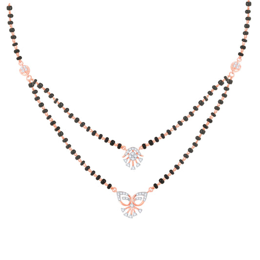 Diamond Mangalsutra Pendant for her in Rose Gold DTN22087