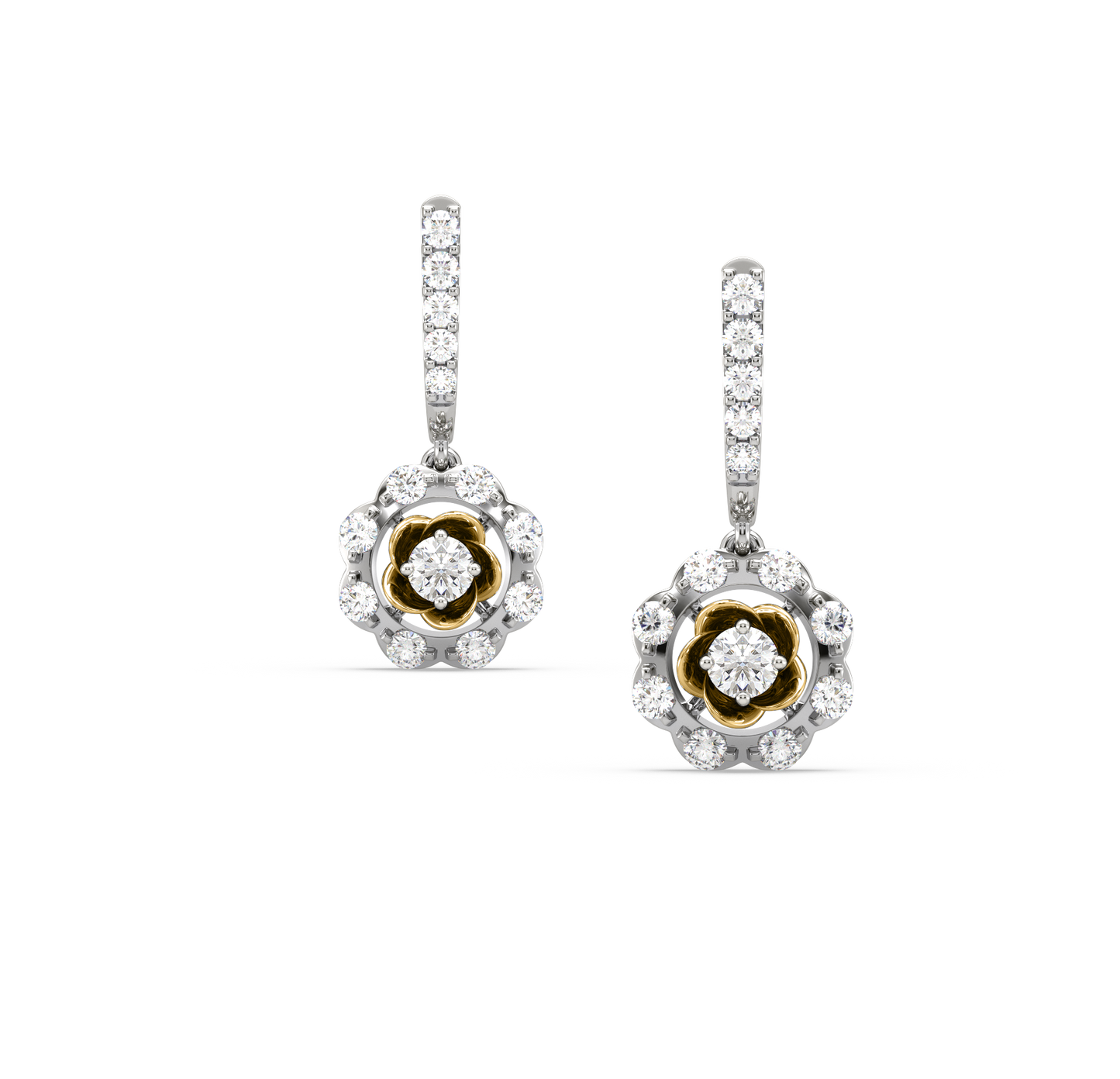 Estelle Flower Diamond Danglers